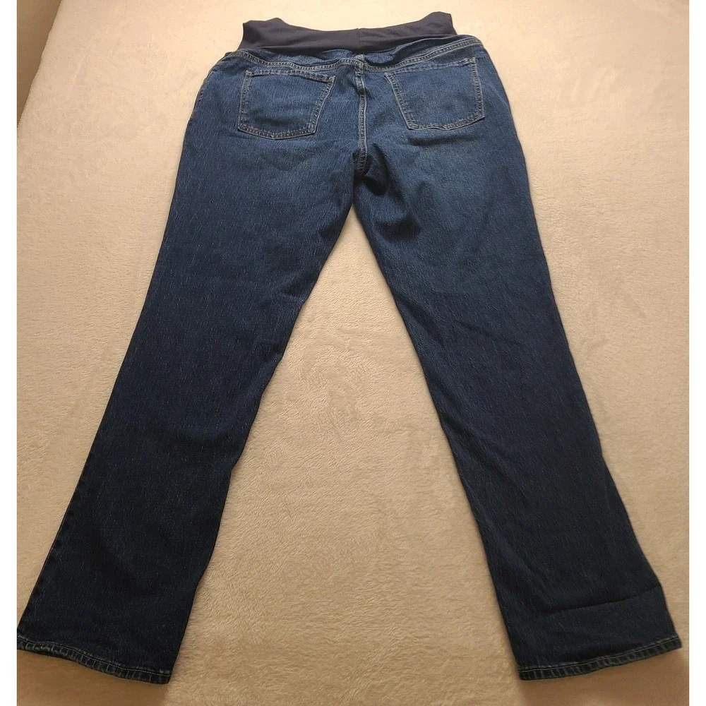 Old Navy Maternity Boyfriend Women's Jeans Blue Full Panel Denim Size 16 Pants‎